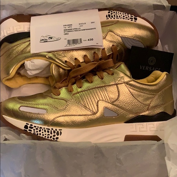 AVAILABLE NOW✓ VERSACE SNEAKER LOW (2015) VITELLO-ELASTICO  Versace Vitello Sneakers